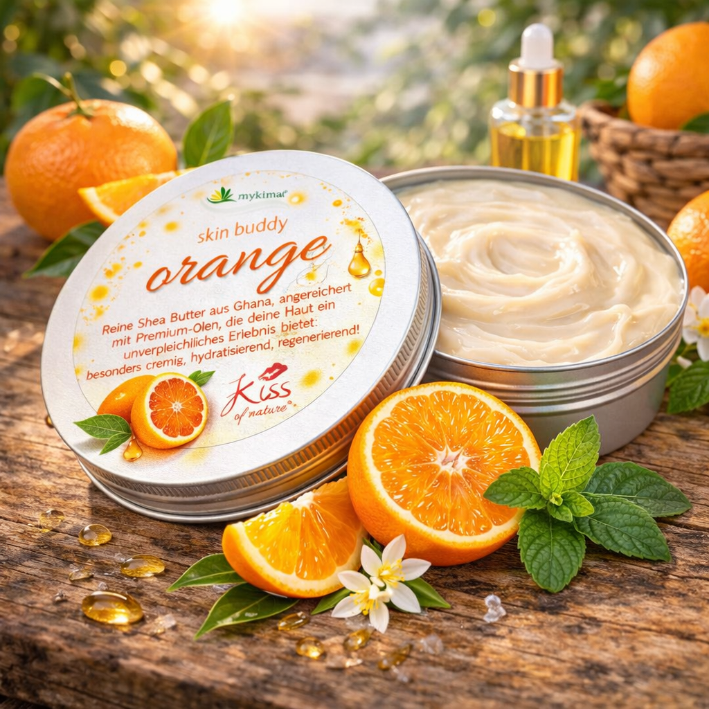 Skin Buddy Orange 100 g – Belebende Duftpflege mit Sheabutter & Jojobaöl | mykima®