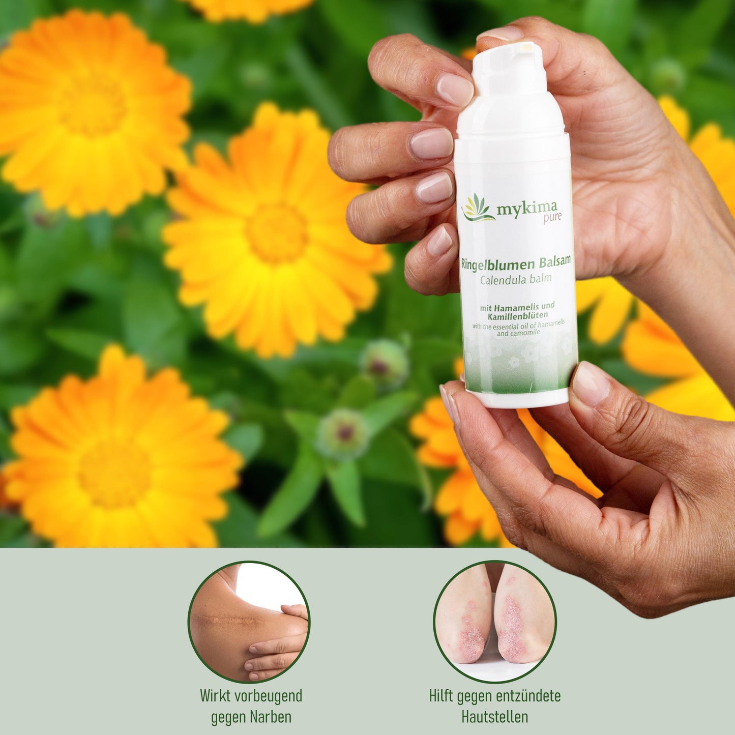 Ringelblumenbalsam 75 ml – nachfüllbarer Handspender für unterwegs | mykima®