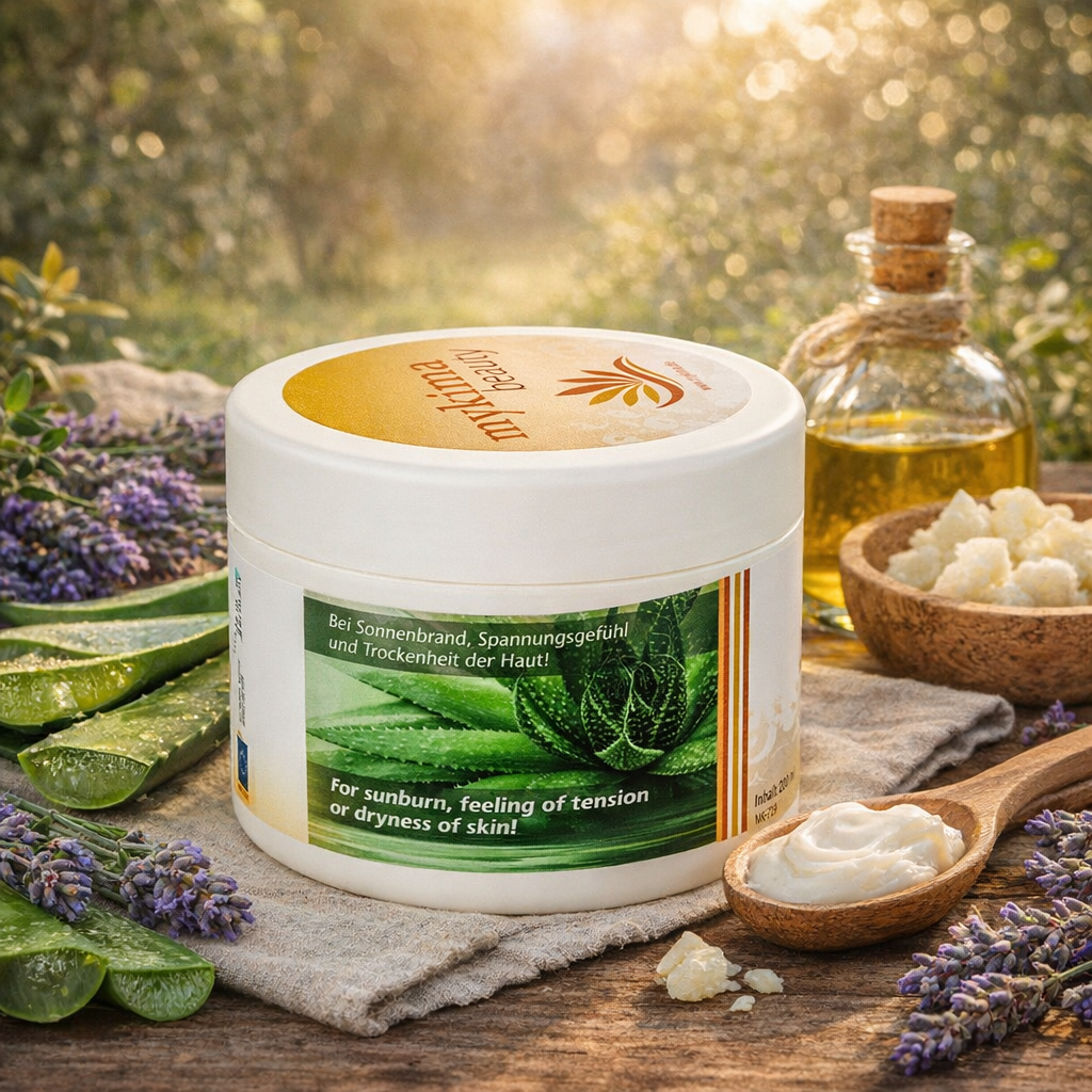 Aloe Vera Balsam 200 ml – Feuchtigkeitspflege mit Urea, Lavendelöl & Sheabutter für trockene Haut | mykima®