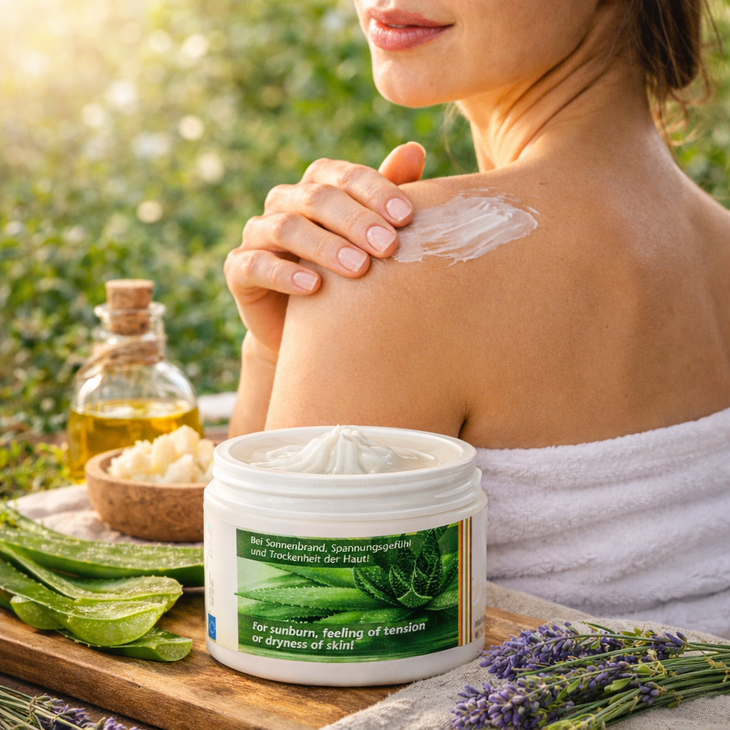 Aloe Vera Balsam 200 ml – Feuchtigkeitspflege mit Urea, Lavendelöl & Sheabutter für trockene Haut | mykima®