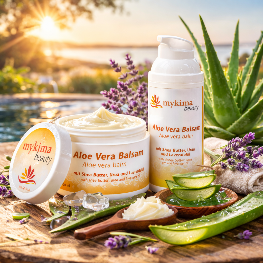 Aloe Vera Balsam Set  Dose mit Handspender bei sonnengereizter Haut |  mykima