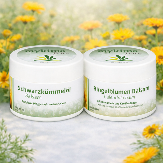 4-Wochen Regenerationspflege – Schwarzkümmelöl- & Ringelblumenbalsam