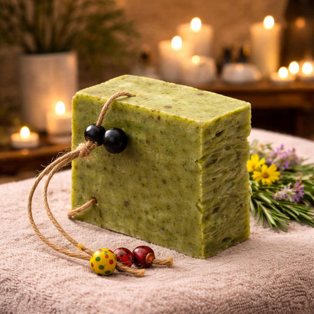 Kaltgerührte Seife Bergkräuter 150 g – Alpine Schafmilchpflege mit frischer Kräuternote | mykima®