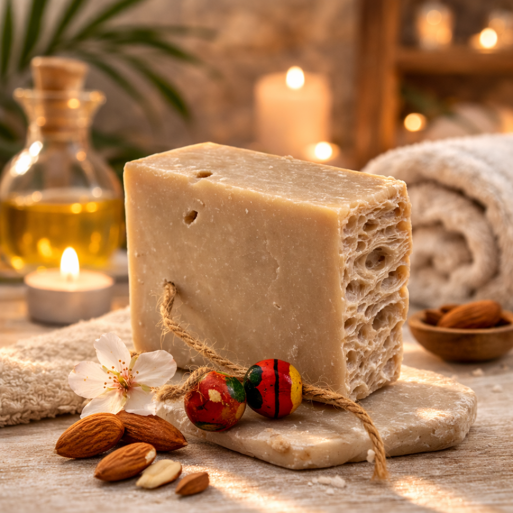 Kaltgerührte Seife Mandelöl 150 g – Besonders milde Schafmilchpflege | mykima®