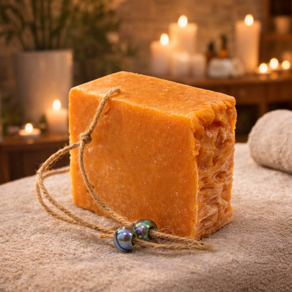 Kaltgerührte Seife Orange 150 g – Frische Schafmilchpflege mit sanfter Peeling-Note | mykima®