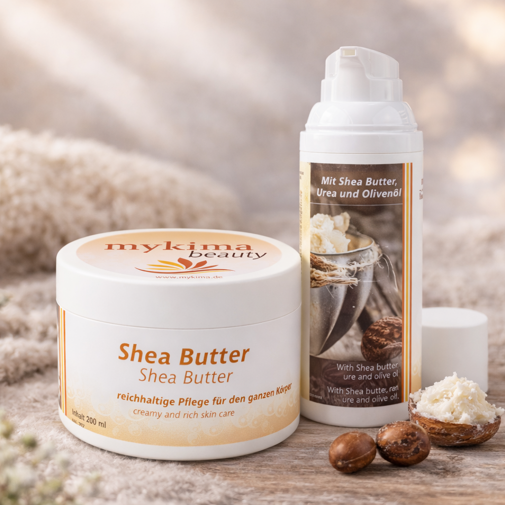 Sheabutterbalsam Set – Dose mit Handspender | mykima®