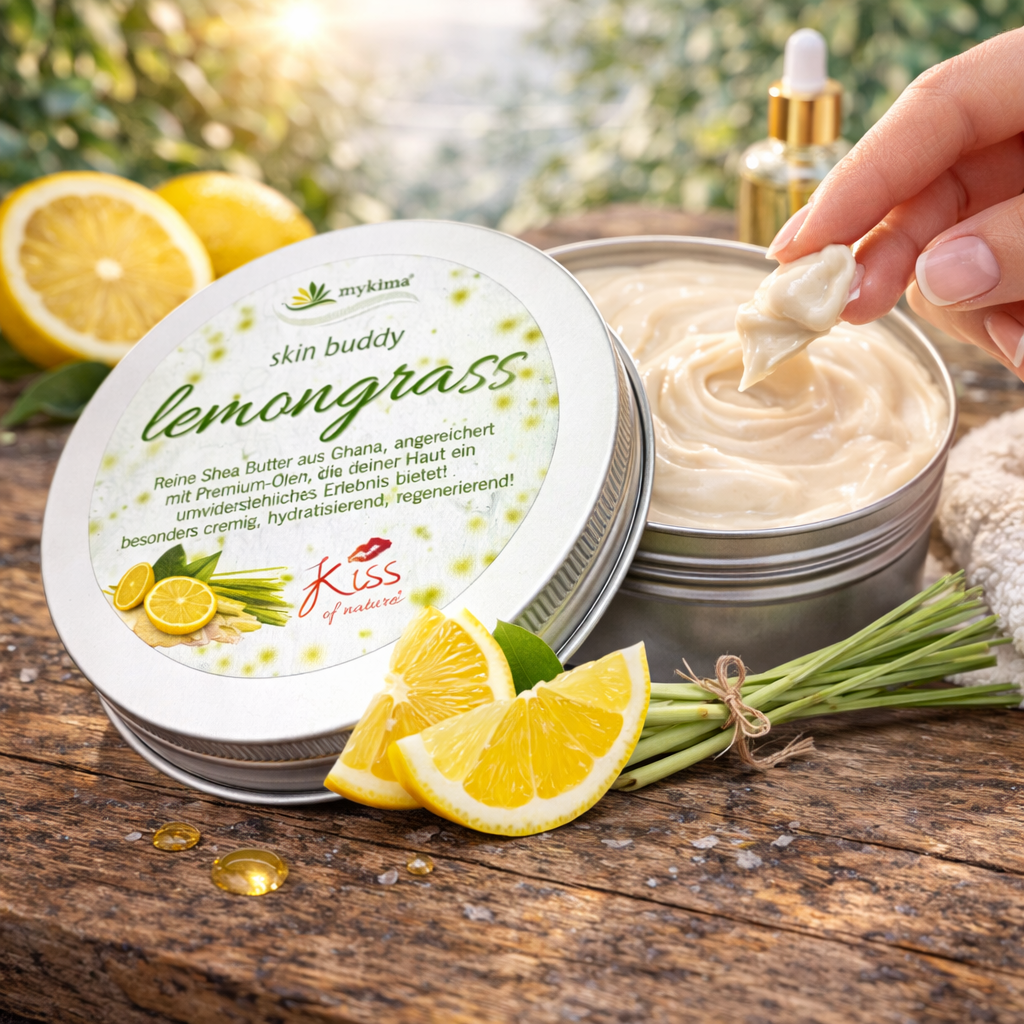Skin Buddy Lemongras 100 g – Vitalisierende Duftpflege mit Sheabutter & Jojobaöl | mykima®