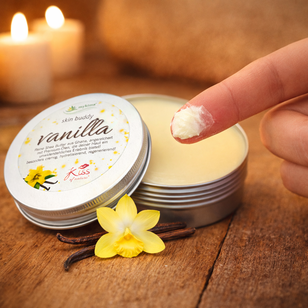 Skin Buddy Vanilla 100 g – Warme Duftpflege mit Sheabutter & Jojobaöl | mykima®