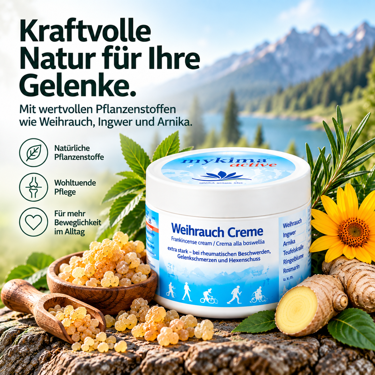 Weihrauch Creme mit Ingwer – intensive Pflege für belastete Gelenkpartien | mykima®