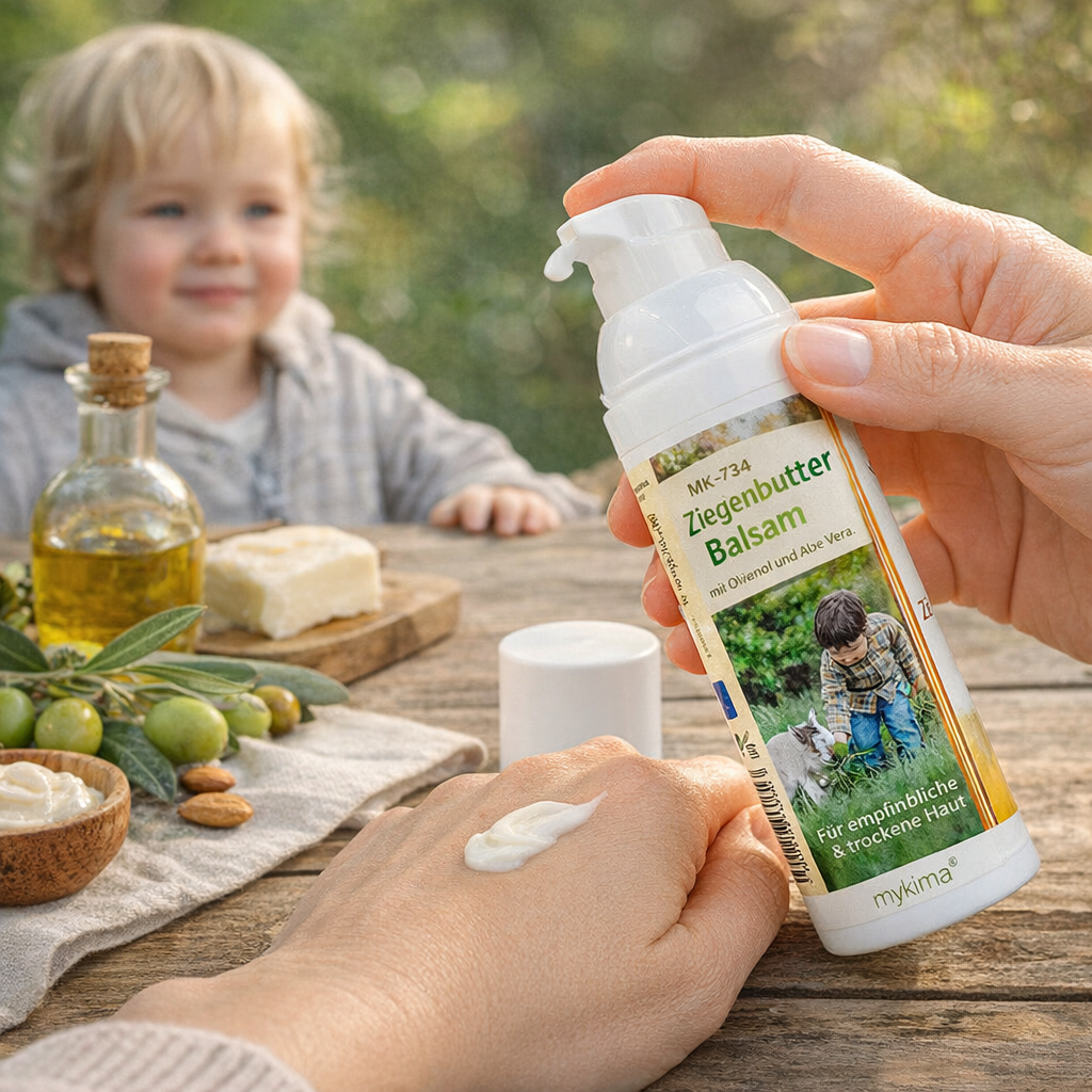Ziegenbutter Balsam 75 ml – Regenerierende Pflege für sehr trockene & empfindliche Haut | mykima®