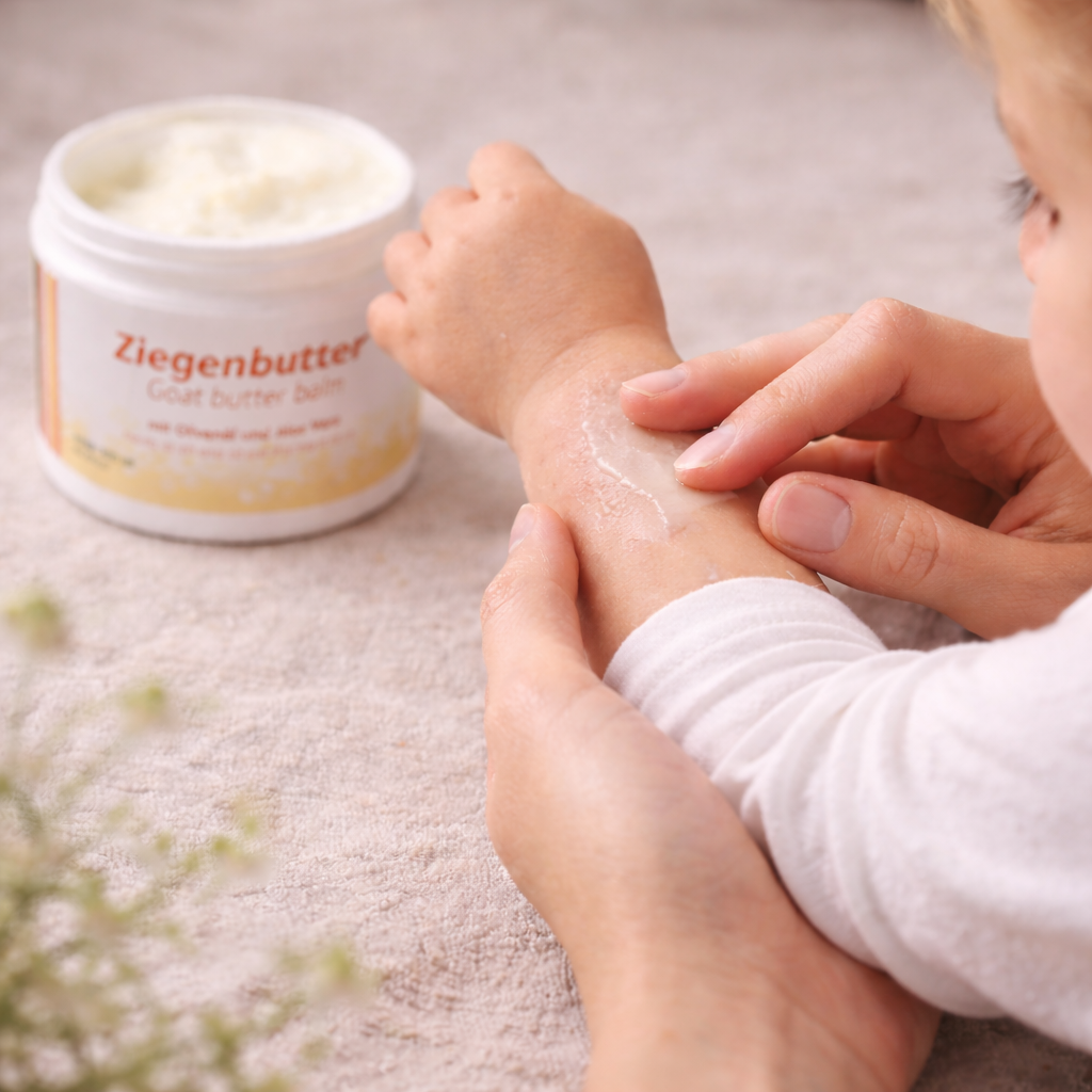 Ziegenbutterbalsam Set – Dose mit Handspender | mykima®