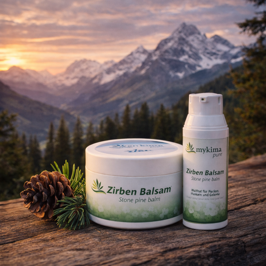 Zirben Balsam Set – Dose mit Handspender | mykima®