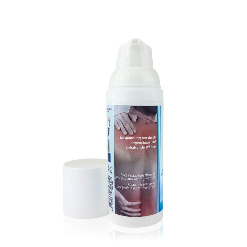 Wärme Creme ohne Capsaicin – wohltuende Pflege & Wärmegefühl | 75 ml Handspender, nachfüllbar | mykima®